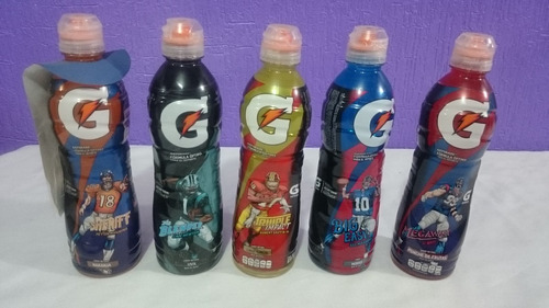 Lote 5 Botellas Gatorade, Edicion Especial. Con Liquido