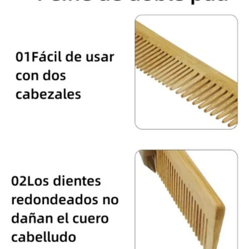 Kit de Cepillo y Peine de Bambú Anti Frizz Heaimo MSZ