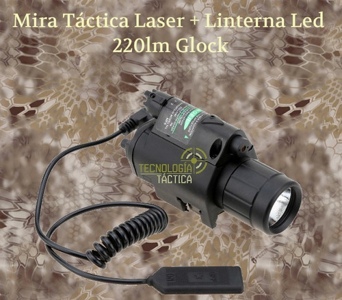 Mira Táctica Laser Roja + Linterna Led 220lm Glock