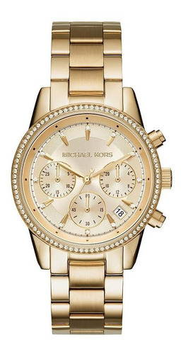 Reloj Mujer Michael Kors Mk6356 Cuarzo Pulso Dorado En Acero