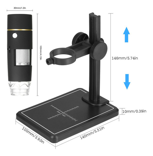 Luz De Microscopio Con Soporte, Lupa Digital Con Usb