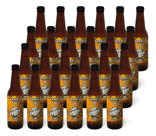 Pack Cerveza Artesanal 24u Botella Temple Indie Golden 355ml