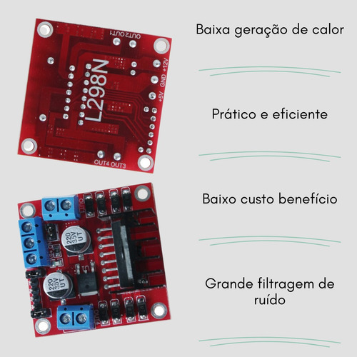 Driver Motor Ponte P/ Projeto Arduino Hdupla L298n Automação