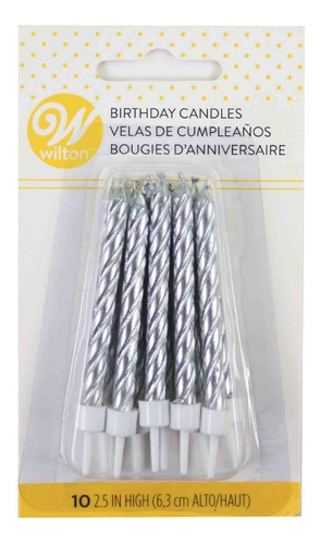 Velas Plateadas Metálicas Para Cumpleaños Wilton