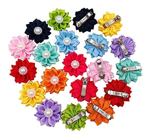 Pet Show Flor Para Mascotas Perro French Barrette Pinzas Par