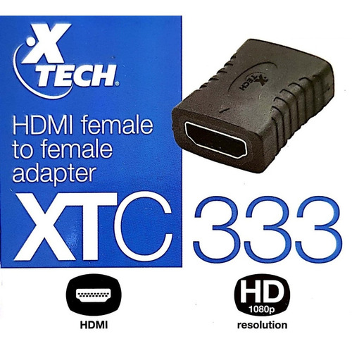 Adaptador Union Hdmi Xtech Xtc-333 Hembra A Hdmi Hembra