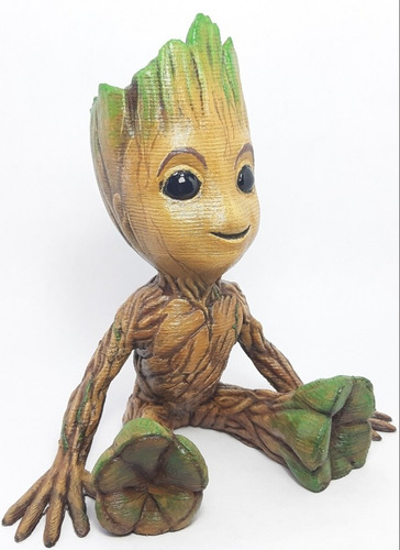 Baby Groot, Impresión 3d, Sonriendo Y Pintado A Mano 15cm