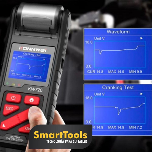 Analizador Baterías Con Impresora 6v/12v/24v Konnwei Kw720