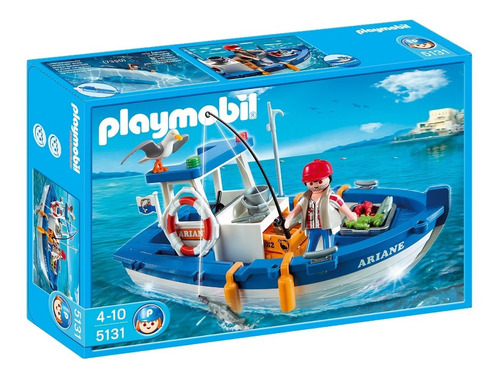 Playmobil Fisherman / Pescador Con Bote Y Peces 5131 Stock!!