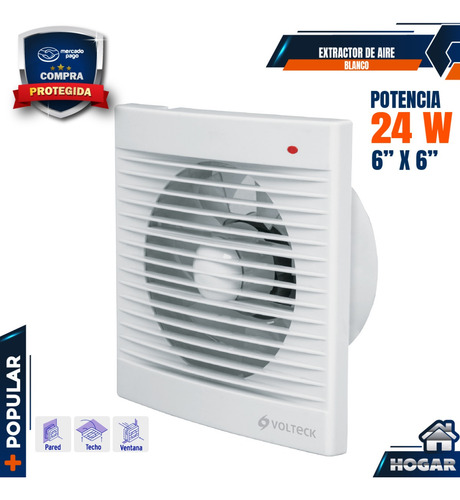 Extractor De Aire De 6 , Blanco, Volteck 48532
