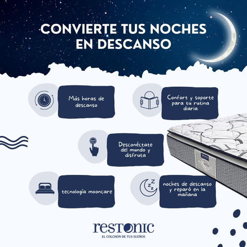 Colchón Individual Restonic Zen + 2 Almohadas + Sabanas