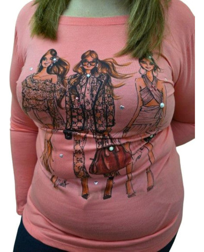 Remera Algodon Spum Sublimada Mangas L,personalizada T 1 A 8