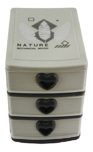 Imagem 2 de 4 de Organizador Gaveteiro Mini C/ 3 Gavetas De Plástico
