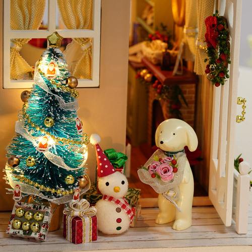 Kit De Casa De Muñecas Diy: Modelo De Casa En Miniatura Auto