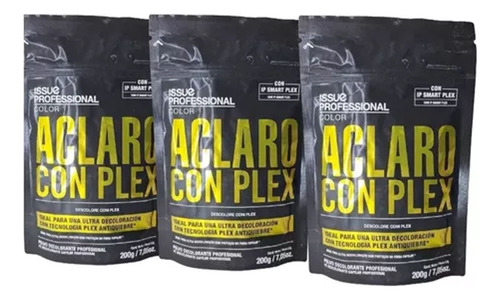 Kit X6 Issue Polvo Decolorante Aclaro Con Plex 9 Tonos 200 G