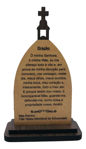Capela Capelinha Mãe Rainha Com Porta Madeira 18 Cm