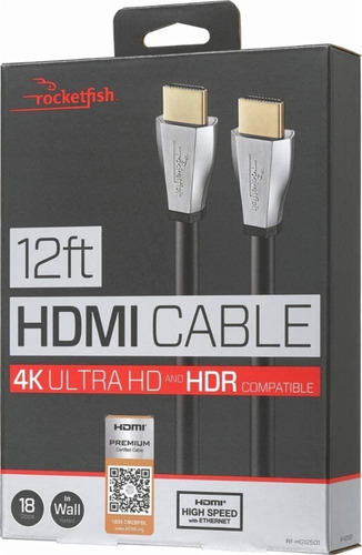 Rocketfish Cable Hdmi A Hdmi 4k Ultrahd/hdr 3.6 Mts
