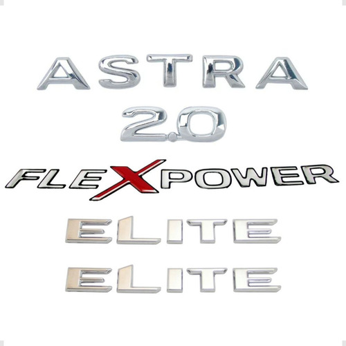 Kit Emblemas 1 Astra + 2 Elite + 1 2.0 + 1 Flexpower 2002 ..