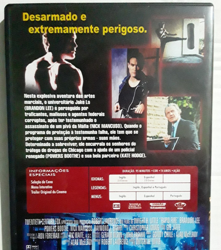 Dvd Rajada De Fogo ( Brandon Lee ) Excelente Estado (Usado)