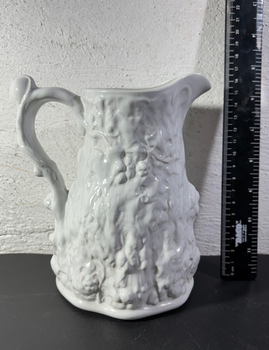 Antigua Jarra Porcelana Estilo Parían-victoriano Blanco (Usado)