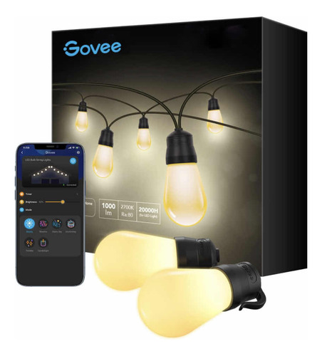 Extension De Luces Vintage Smart Marca Govee 15mts Luz Led