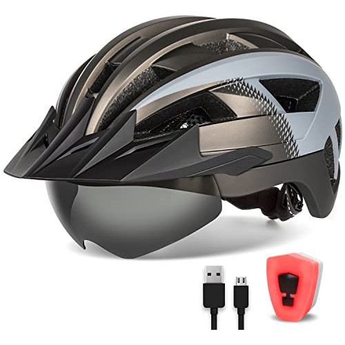 Funwict Casco Para Bicicletas De Adultos Con Visor Y Gafa