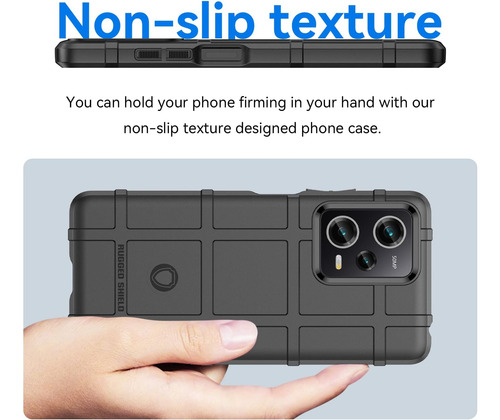 Funda Delgada Para Poco X5 Pro/redmi Note 12 Pro 5g Rugged Shield Con Protección De Cámara Y A Prueba De Golpes De Grado Militar