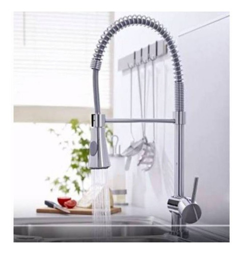 Imagen 6 de 6 de Grifo Llave Monomando Cocina Profesional Rociador Extraíble