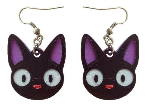 Aros Colgantes Jiji De Kiki Impresión 3d Aritos Mujer Ghibli