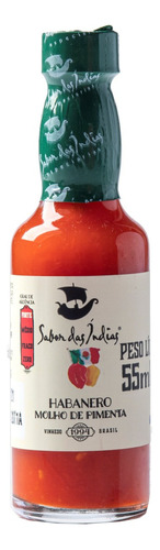 Molho de pimenta habanero Sabor das Índias sem glúten 55 ml