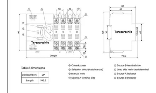 Switch Ats Transferencia Automatica Monofasico 63a 2 Fases