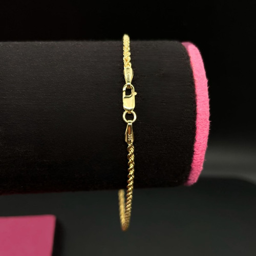 Pulsera Torsal Oro 14 Kilates Pulso Torzal Largo 21cm X 2mm Dorado 2 Mm 21 Cm