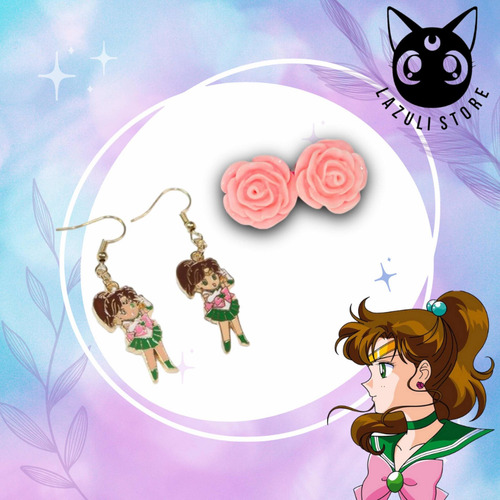 Aretes Sailor Moon (sailor Jupiter) Set