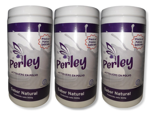 Perley Lactosuero Premium Sabor Natural 3 Botes De 500g