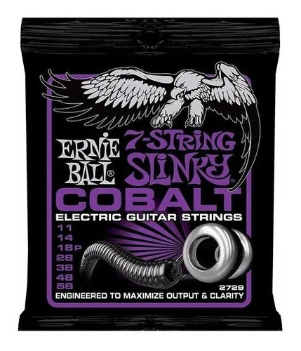 Encordado Ernie Ball 2729 Cobalt Guitarra Eléctrica 7 Cuerda