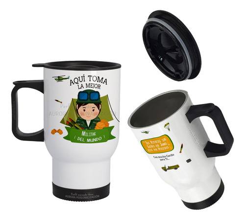 Mug Vaso Termico Viajero Para Carro La Mejor Militar