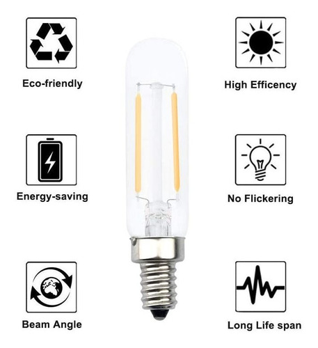 T20 / T6 E12 - Tubular Bombilla Led, 2.00watts, 120.00 Volti