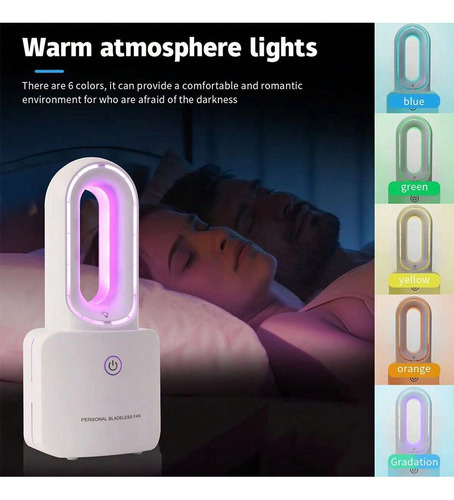 Usb Recargable Portátil Sin Hojas Ventilador Con Seis Colore