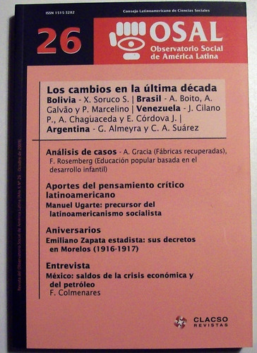 Revista Osal Nº 26 (año X, Octubre De 2009)