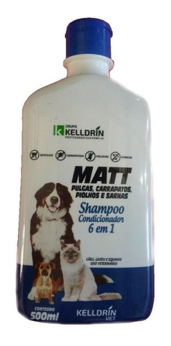 Shampoo Antipulgas Kelldrin Carrapatos Piolho Sarna Matt