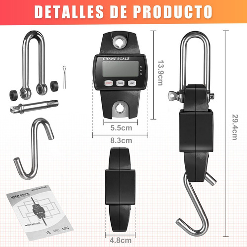 Balanza Colgante Gancho Digital Portátil 300kg Kilo Libra B