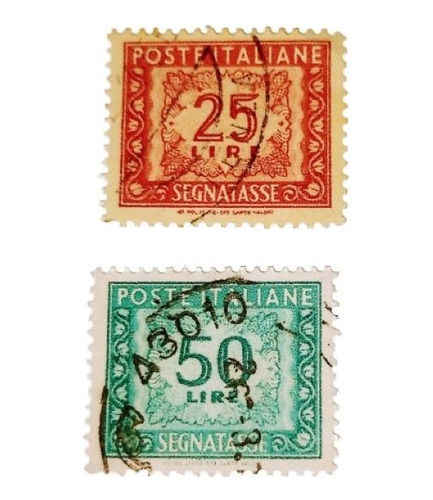 2 Estampillas Italia   Segnatasse  Sellos De Franqueo 1947