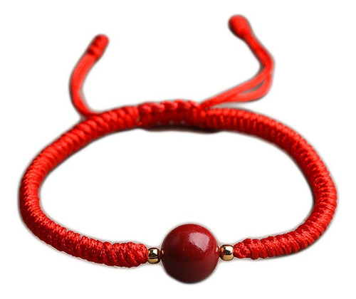  Nueva Pulsera Hilo Piedra Elegante Rojo Negro Unisex B082