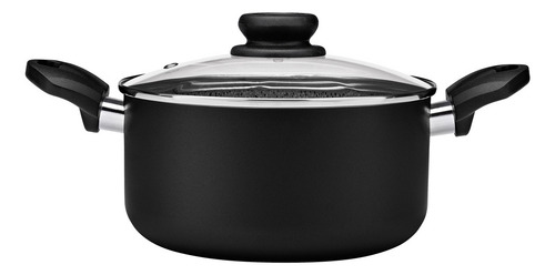 Caçarola Alu Maximum Stone Aa 24cm Tampa Vidro Preto Panelux