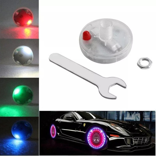 4 Luces De Rueda Solares For Coche, Tapa De Válvula Led Sol