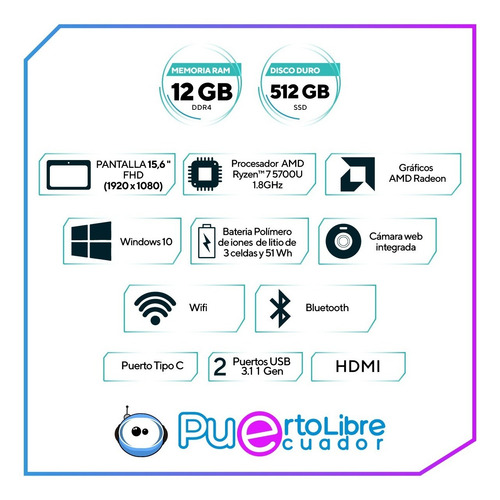 Imagen 3 de 10 de Hp Envy X360 Ryzen 7 Mejor Q I7 + 12 Gb + 512 Ssd + T Video