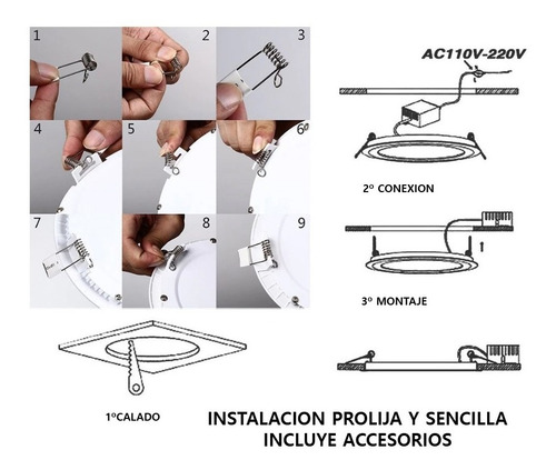 Imagen 8 de 10 de Panel Led 18w Plafon Embutir Redondo Spot Techo 220v