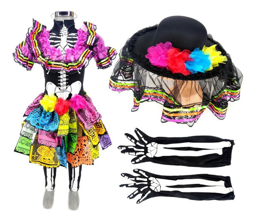 Disfraz De Catrina Niña Halloween Vestido Talla 8-10 | Meses sin intereses Disfraz De Catrina Niña Halloween Vestido Talla 8-10 | Meses sin intereses