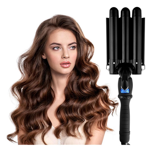 Subleer 3 Barrel Curling Iron Crimp Hair Iron, 1 Pulgada Riz