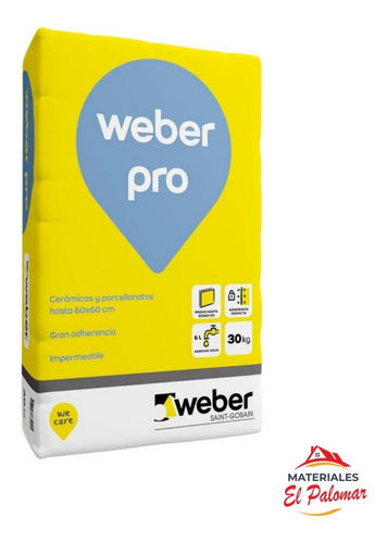 Adhesivo Para Porcelanato Weber Pro X 30kg